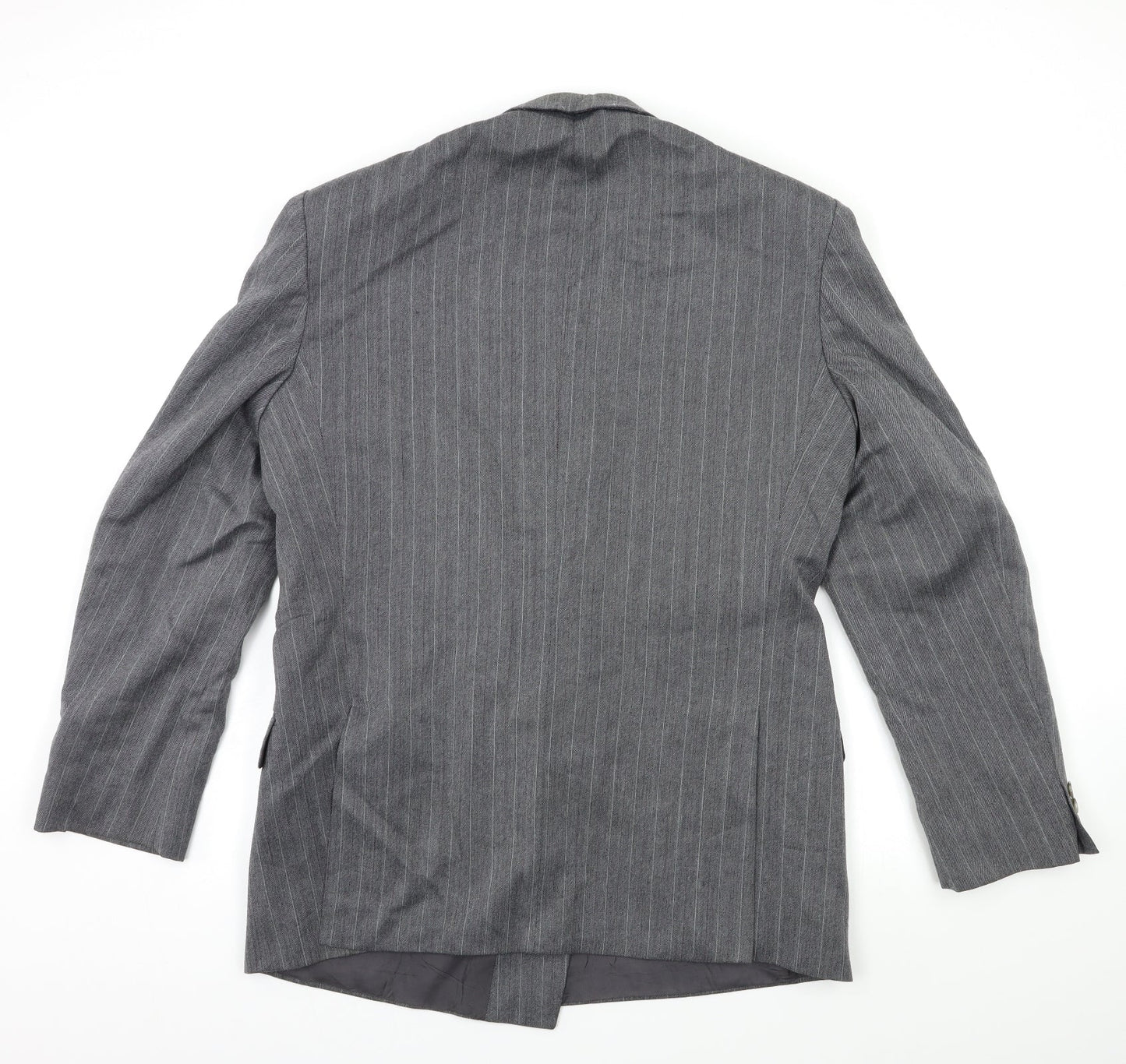 st Michael Mens Grey Striped  Jacket Suit Jacket Size 42