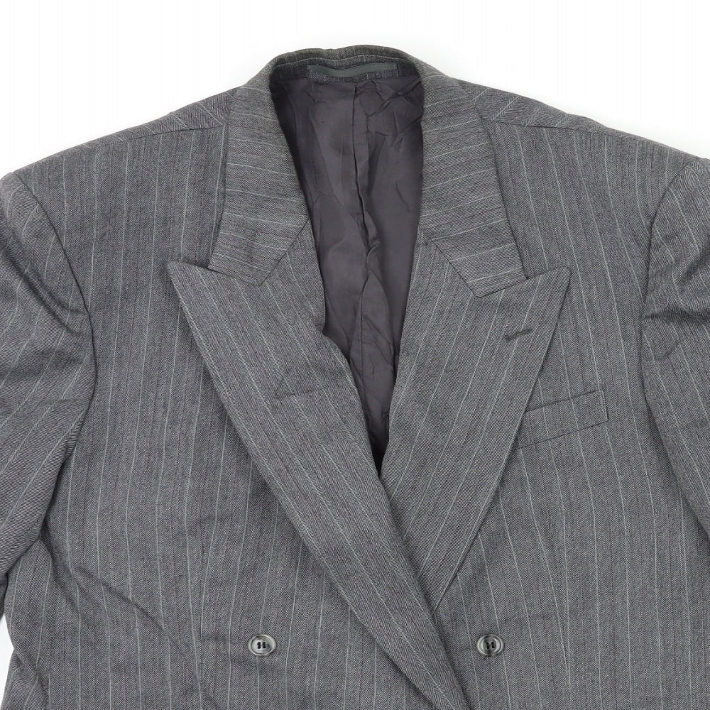 st Michael Mens Grey Striped  Jacket Suit Jacket Size 42