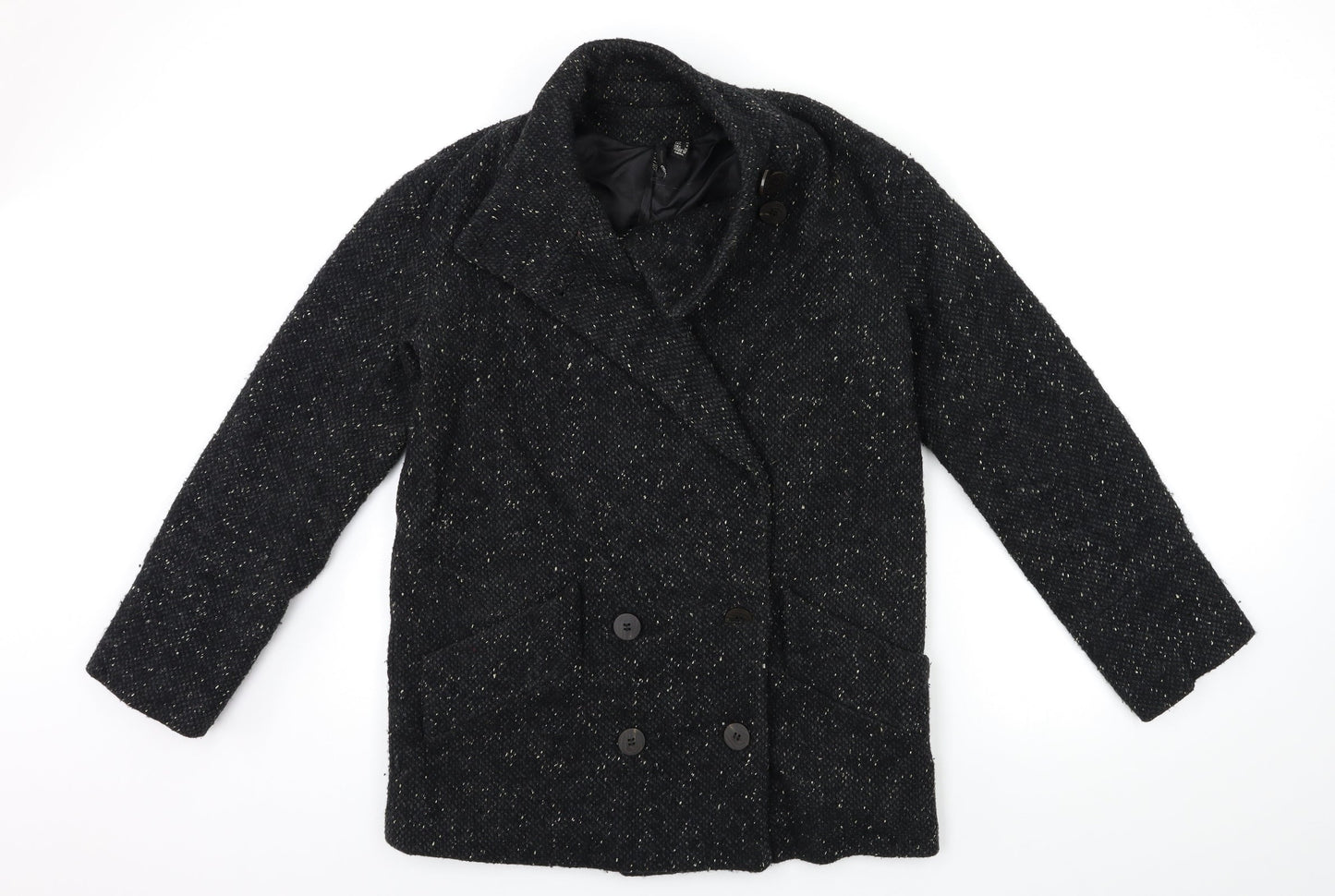 Mango Womens Black   Overcoat Coat Size M
