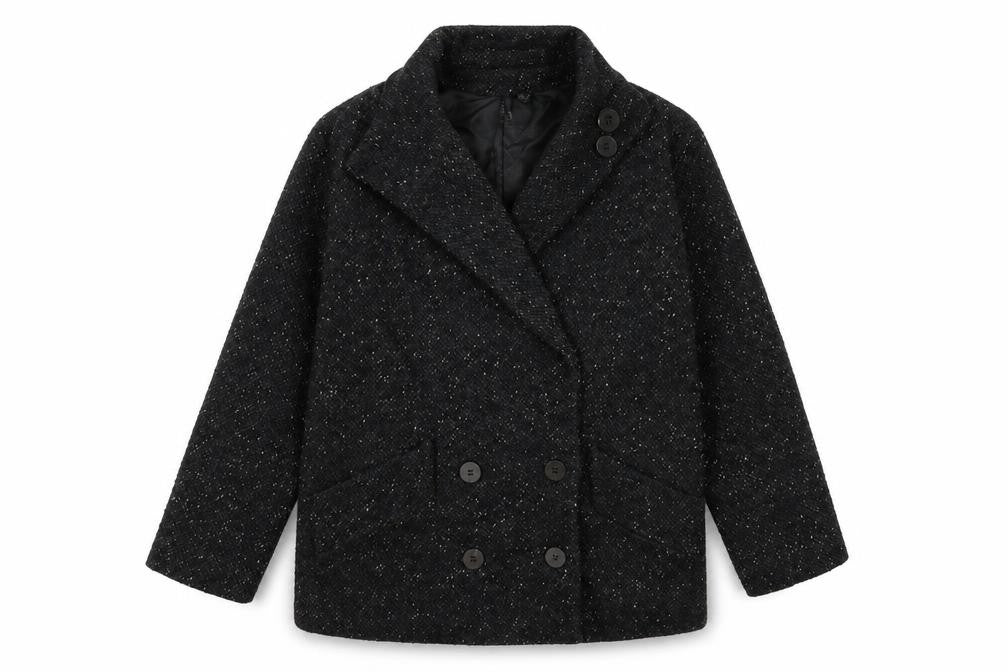 Mango Womens Black   Overcoat Coat Size M