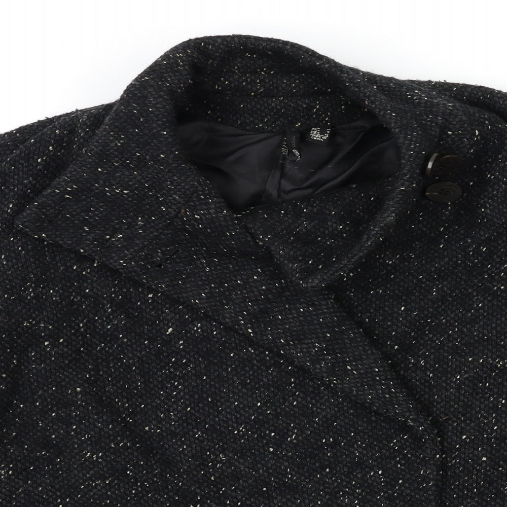 Mango Womens Black   Overcoat Coat Size M