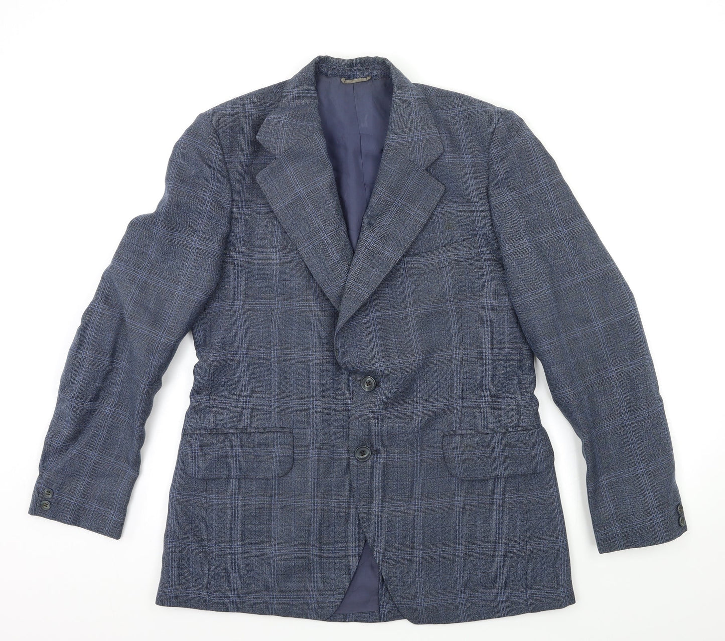 Preworn Mens Blue Check  Jacket Suit Jacket Size 40