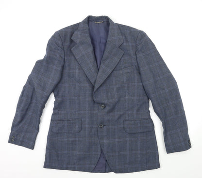 Preloved Preworn Mens Blue Check  Jacket Suit Jacket Size 40 - Front
