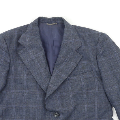 Preloved Preworn Mens Blue Check  Jacket Suit Jacket Size 40 - Detail