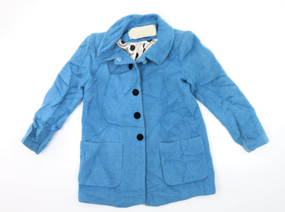 Additional front view of ochirly girls’ blue overcoat coat, size 14, years