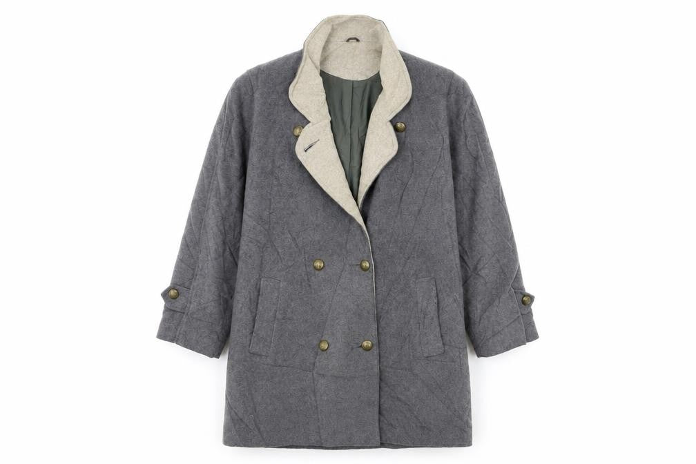 Preworn Womens Grey   Overcoat Coat Size 12