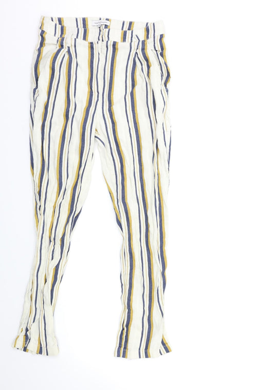 Les Petites Womens White Striped  Trousers  Size 10 L29 in
