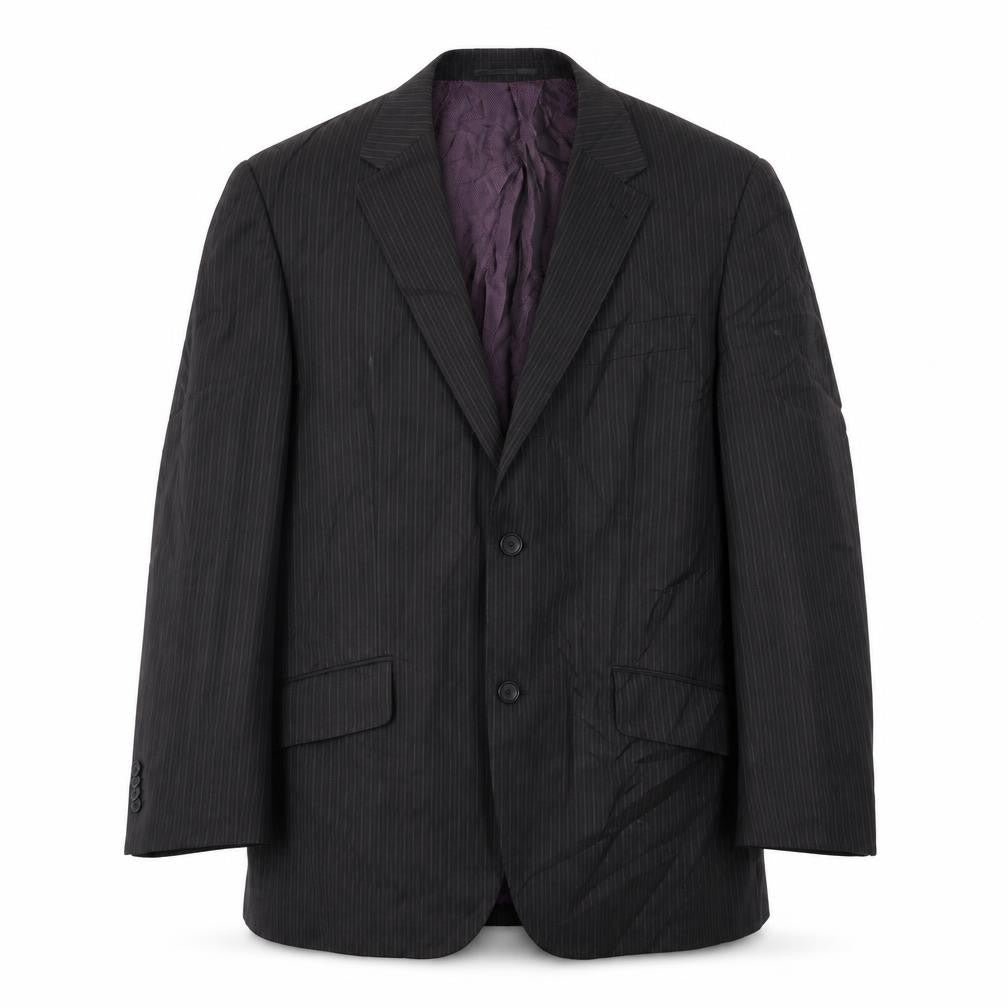George Mens Black Striped  Jacket Suit Jacket Size 40