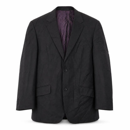 George Mens Black Striped  Jacket Suit Jacket Size 40