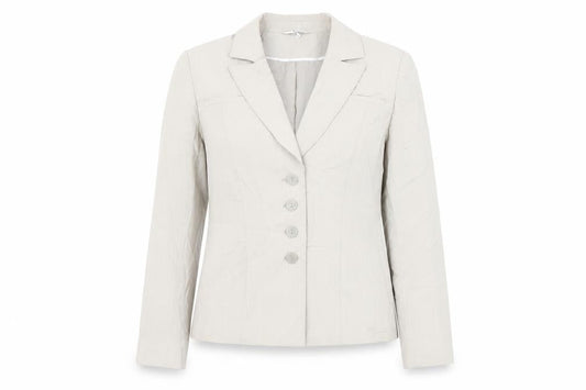 Klass Womens Beige Striped  Jacket Suit Jacket Size 12