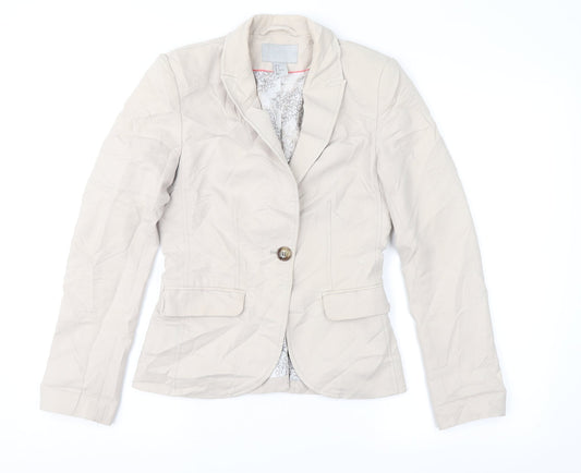 H&M Womens Beige   Jacket Suit Jacket Size 4