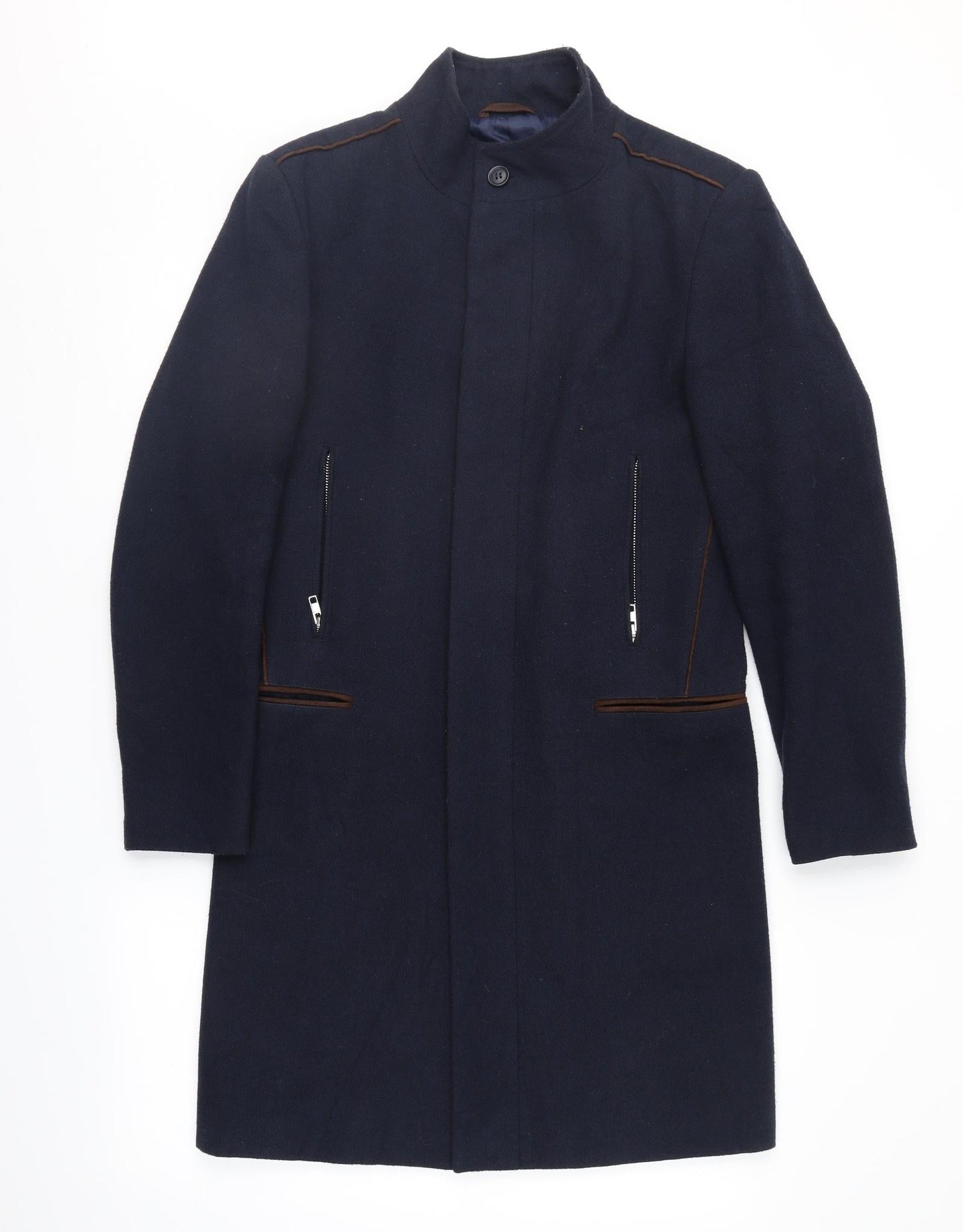 River Island Womens Blue   Overcoat Coat Size XS