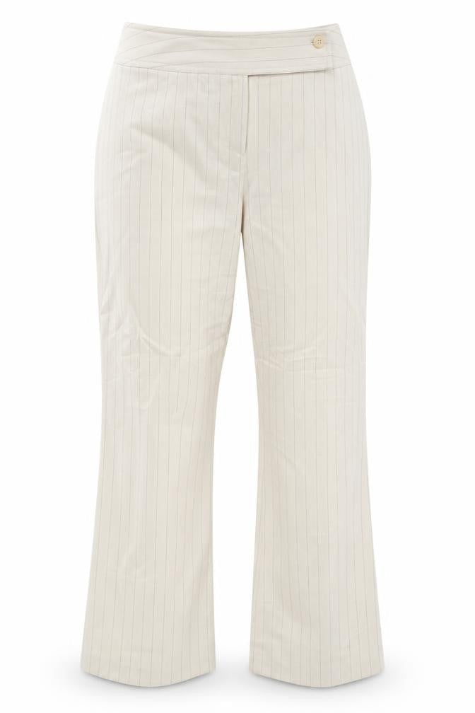 Dorothy Perkins Womens Beige Striped  Trousers  Size 14 L31 in