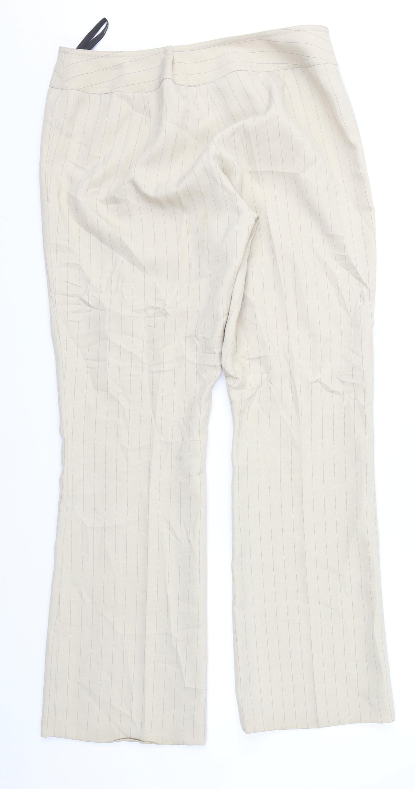 Dorothy Perkins Womens Beige Striped  Trousers  Size 14 L31 in