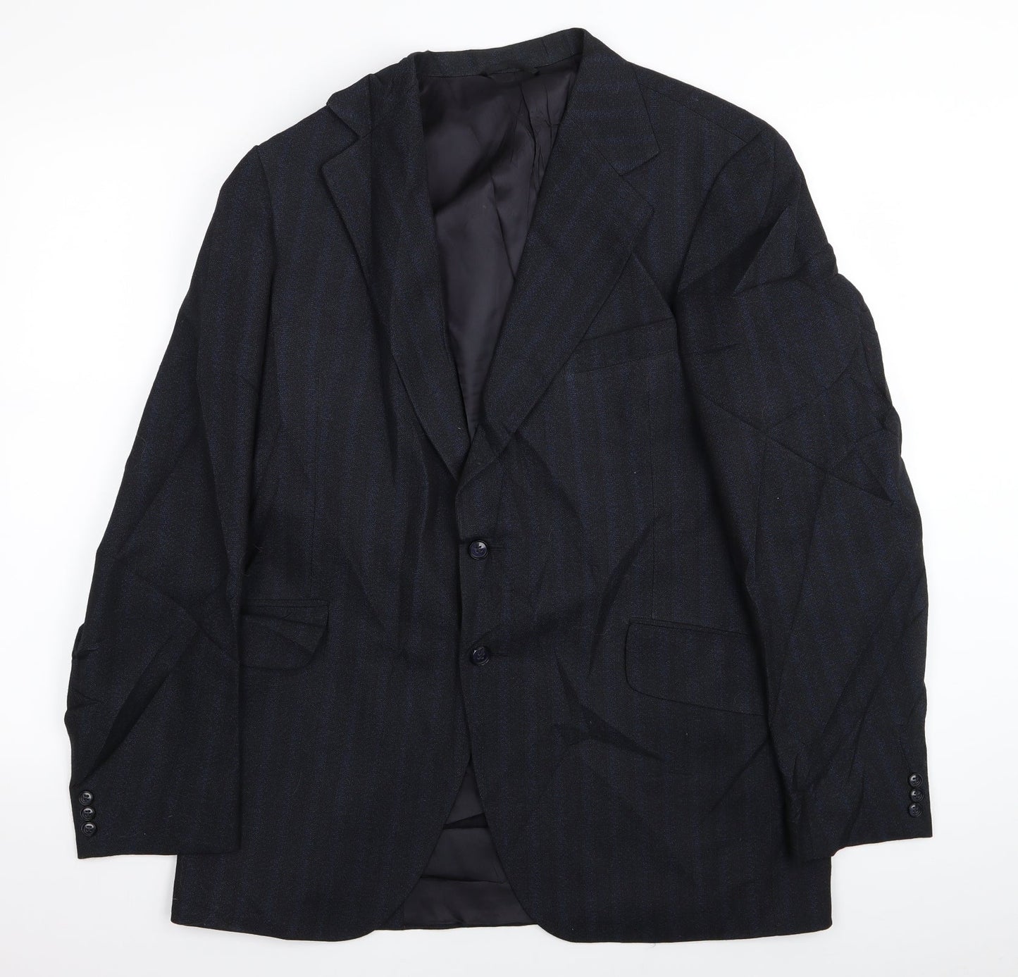 John Collier Mens Black Striped  Jacket Blazer Size 36