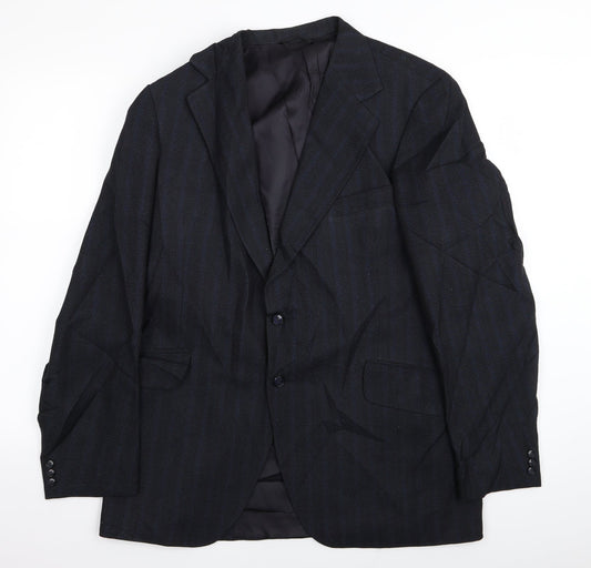 John Collier Mens Black Striped  Jacket Blazer Size 36