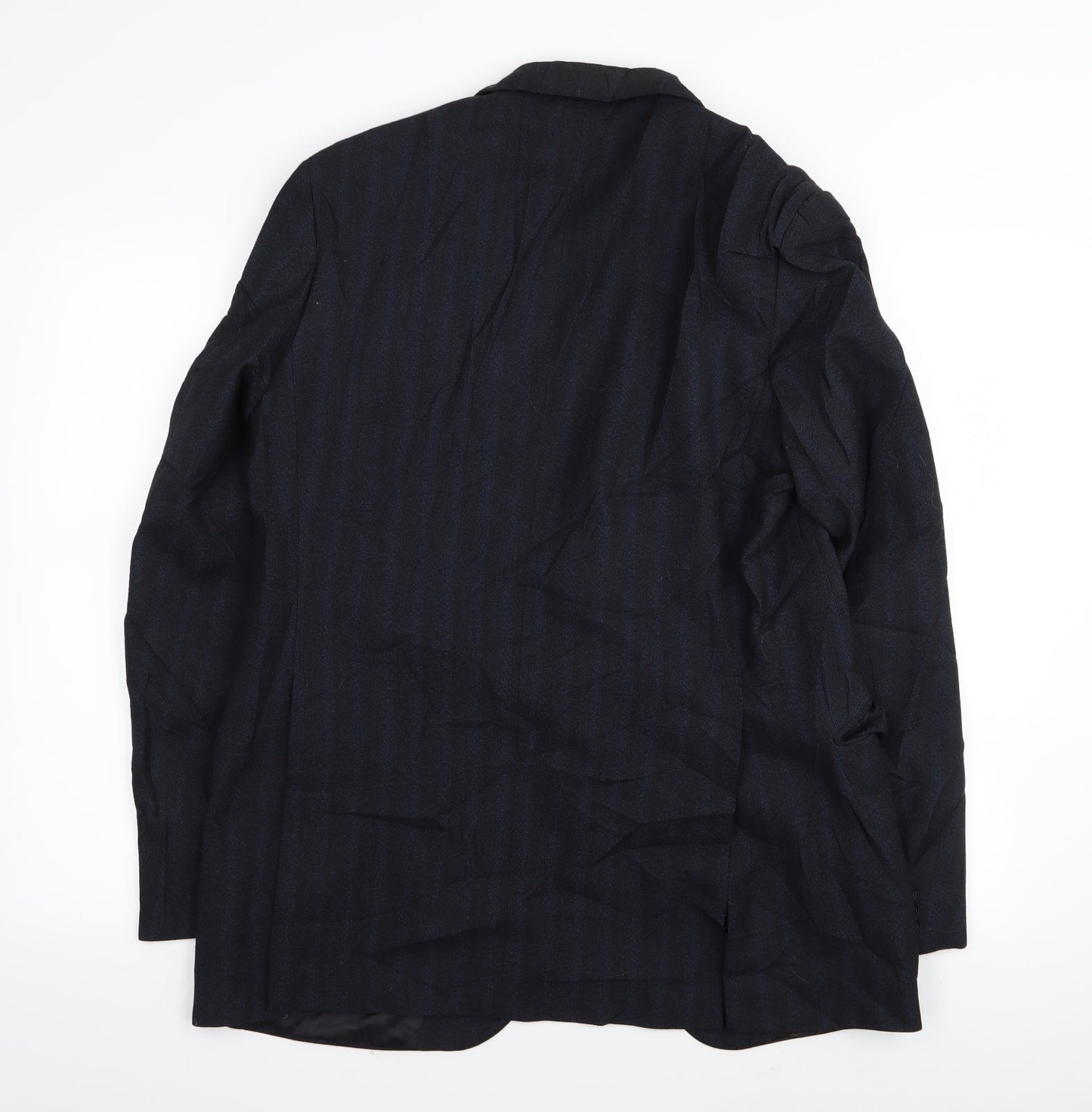 John Collier Mens Black Striped  Jacket Blazer Size 36