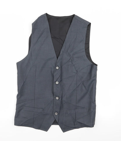 Preloved Preworn Mens Grey   Jacket Suit Waistcoat Size 36 - Front