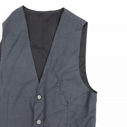 Preloved Preworn Mens Grey   Jacket Suit Waistcoat Size 36 - Detail