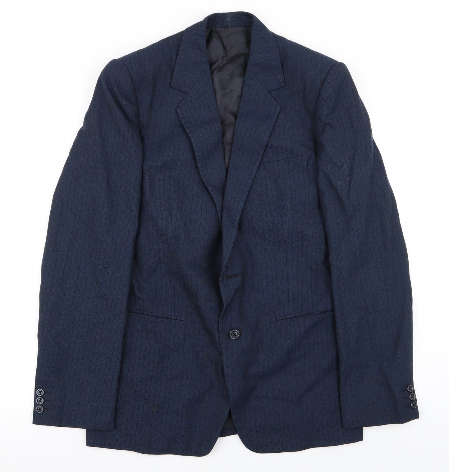Preworn Mens Blue Striped  Jacket Blazer Size 36