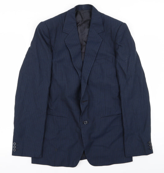 Preworn Mens Blue Striped  Jacket Blazer Size 36
