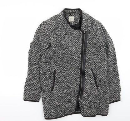 Tu Womens Grey Houndstooth  Jacket Coat Size 8