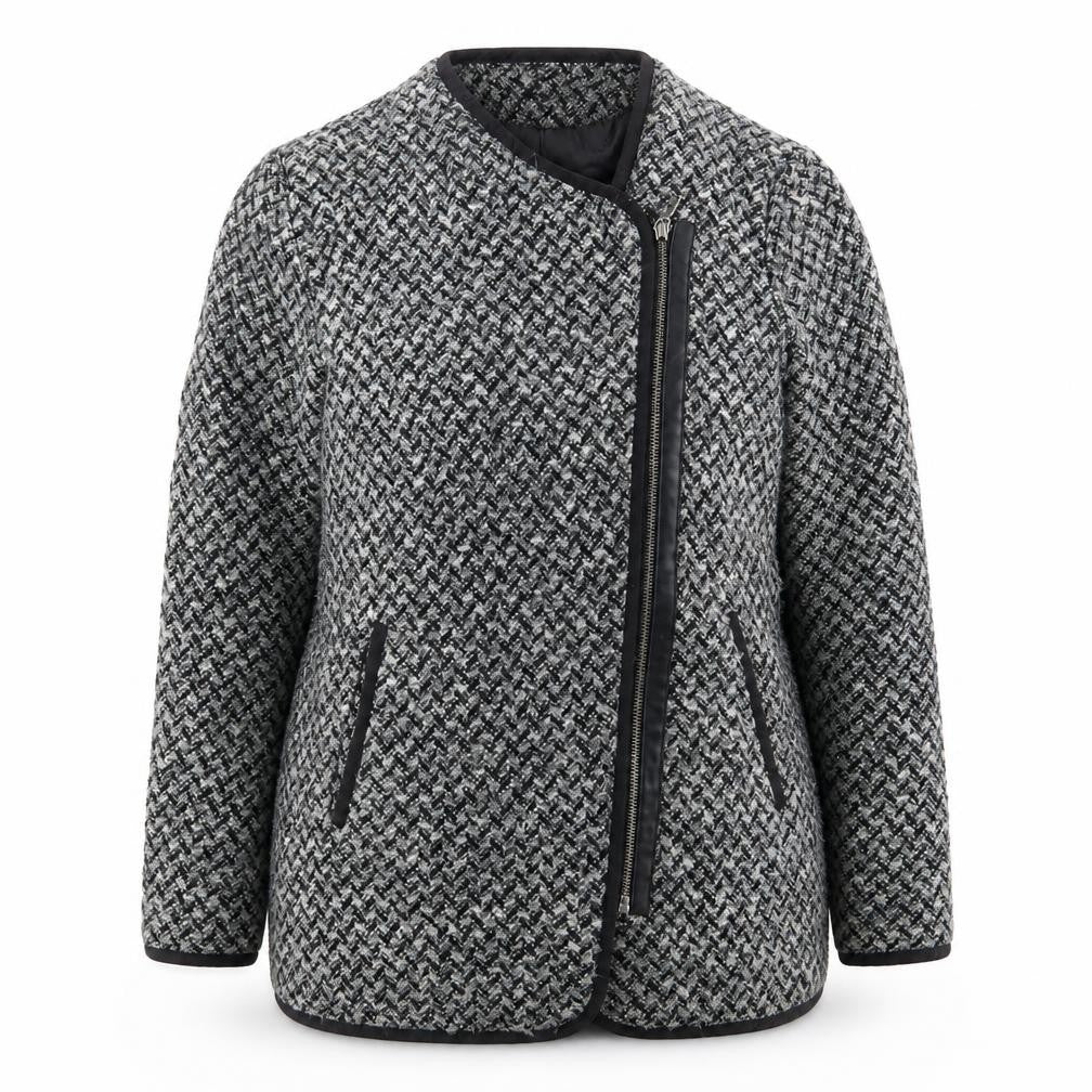 TU Womens Grey Houndstooth  Jacket Coat Size 8