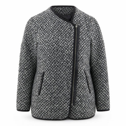 Tu Womens Grey Houndstooth  Jacket Coat Size 8