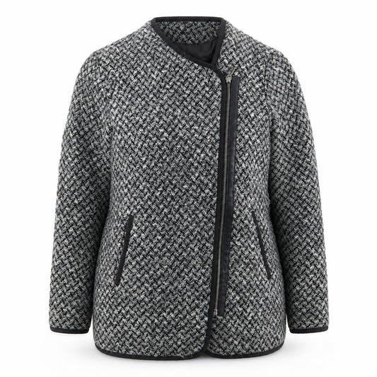 Tu Womens Grey Houndstooth  Jacket Coat Size 8