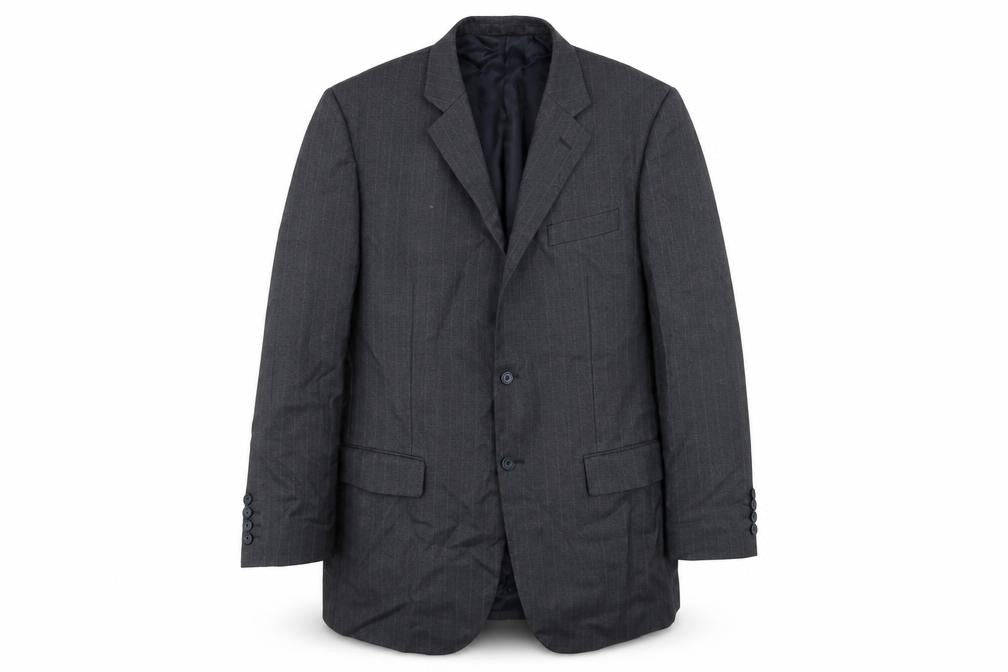 Brook Taverner Mens Grey Striped  Jacket Blazer Size 42