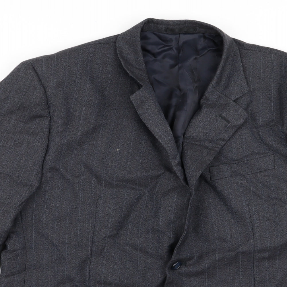 Brook Taverner Mens Grey Striped  Jacket Blazer Size 42