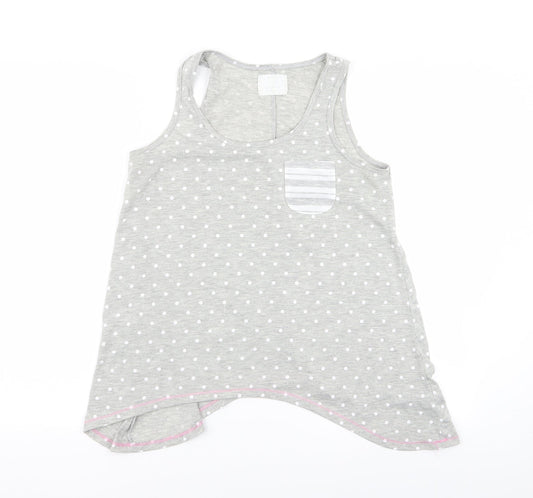 Matalan Womens Grey Polka Dot  Top Pyjama Top Size S
