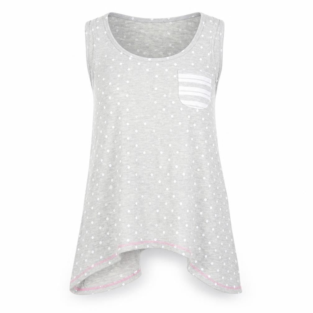 Matalan Womens Grey Polka Dot  Top Pyjama Top Size S