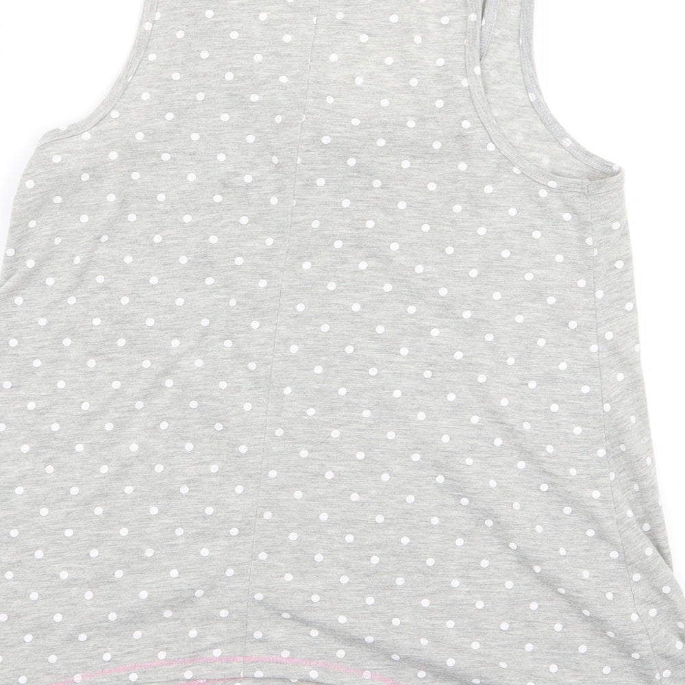 Matalan Womens Grey Polka Dot  Top Pyjama Top Size S
