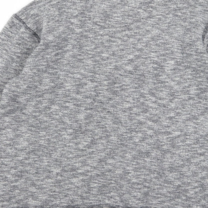 Brand and care label for Easy men’s grey jumper, size S