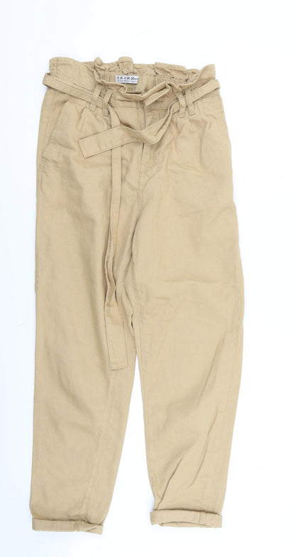 Additional front view of denim and co women’s beige trousers, size UK 8, 25-inch leg