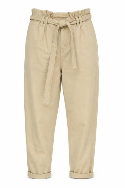 Front view of denim and co women’s beige trousers, size UK 8, 25-inch leg