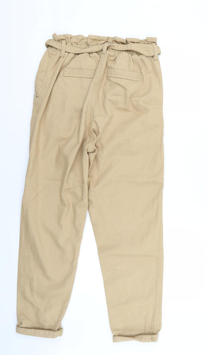 Back view of denim and co women’s beige trousers, size UK 8, 25-inch leg