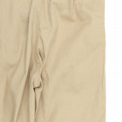 Brand and care label for denim and co women’s beige trousers, size UK 8, 25-inch leg