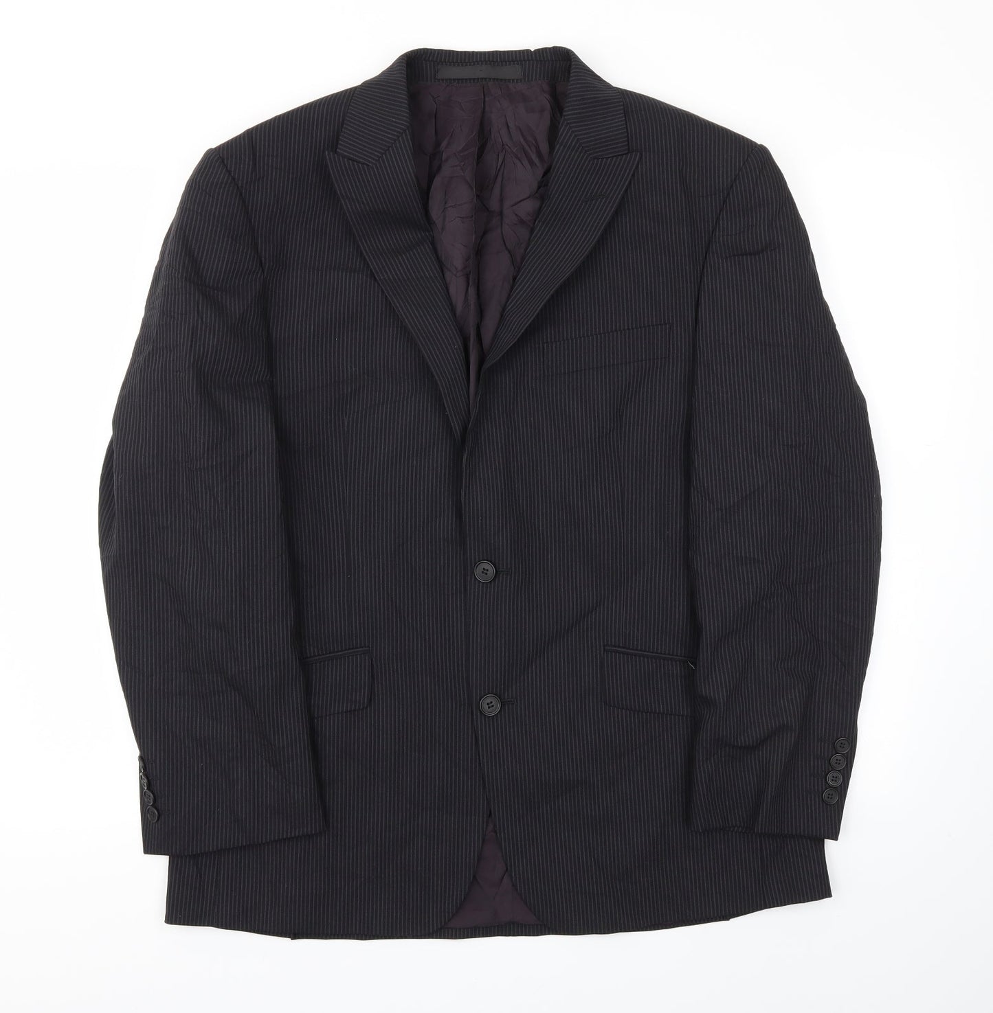 m&s Mens Black Striped  Jacket Blazer Size 40