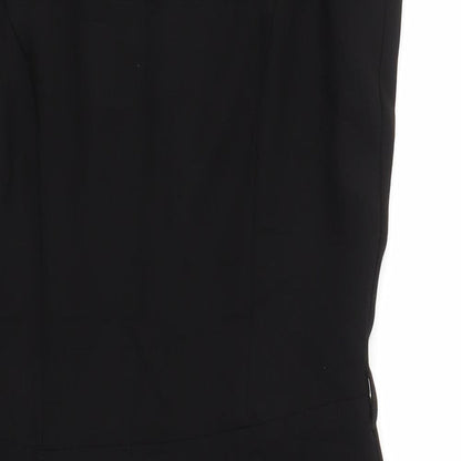 Close-up detail of Papaya women’s black a-line, size UK 10
