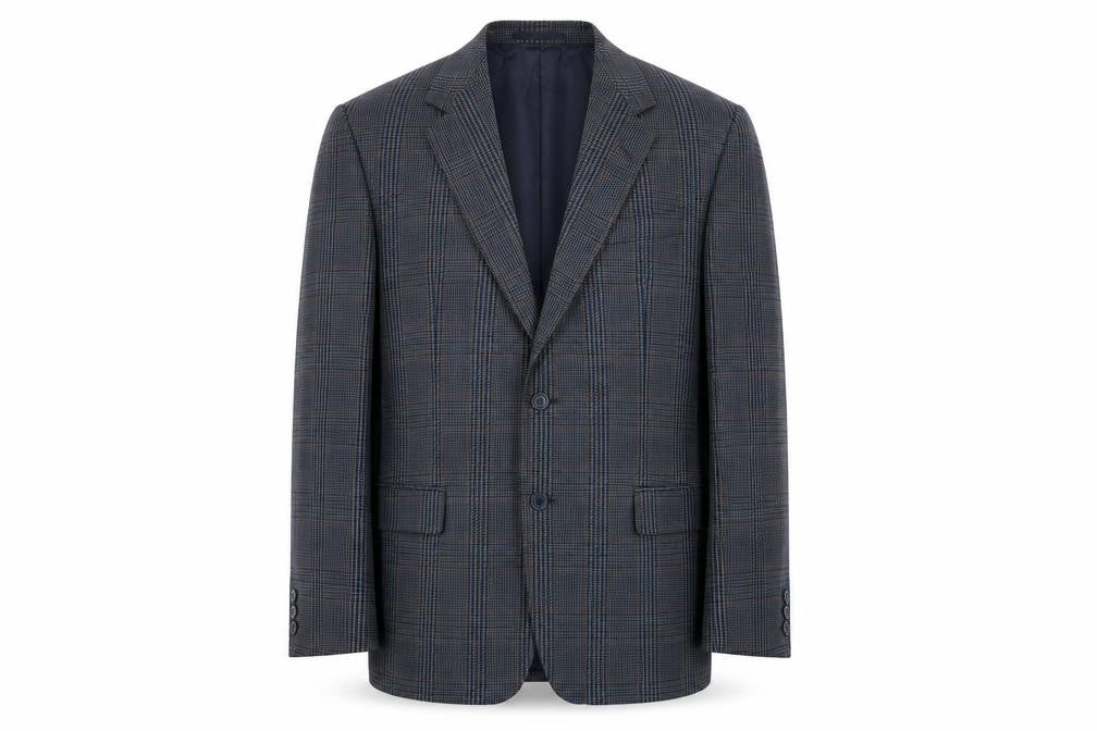 Preworn Mens Blue Check  Jacket Blazer Size 42