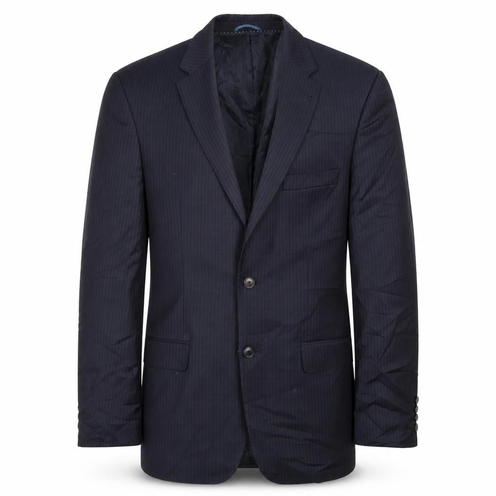 GUABELLO Mens Blue Striped  Jacket Blazer Size 42