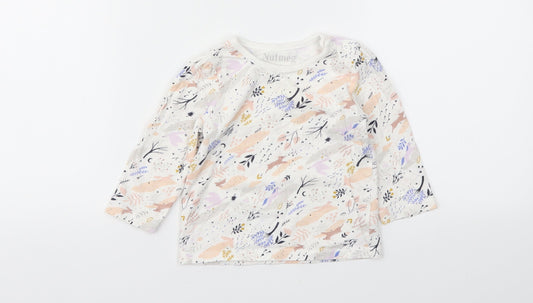 Nutmeg  Ivory Floral  Basic T-Shirt Size 6-9 Months