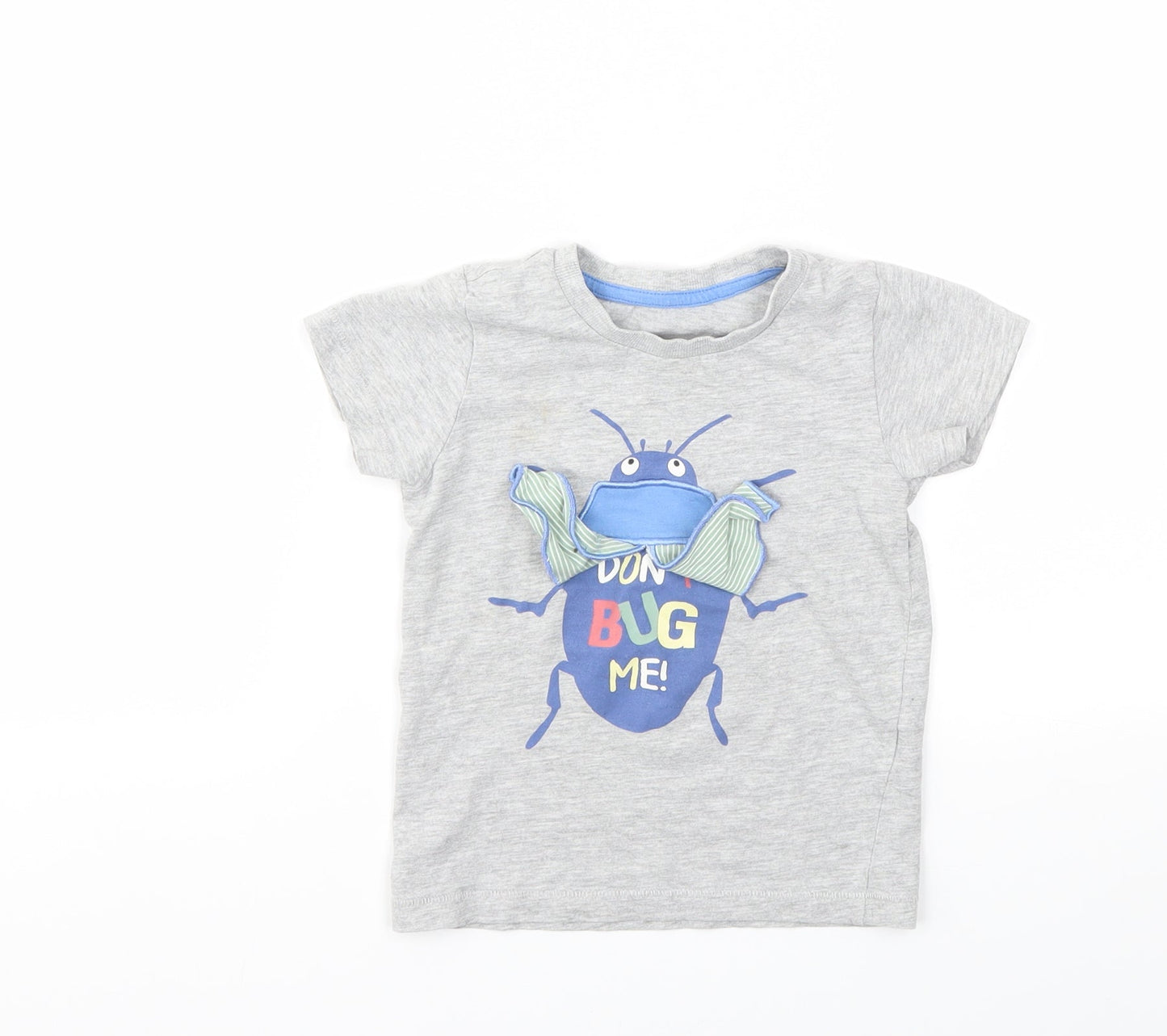 Matalan Boys Grey Animal Print  Basic T-Shirt Size 2-3 Years