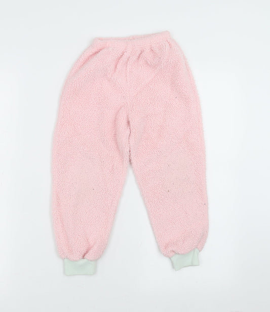Matalan Girls Pink Solid Fleece  Pyjama Pants Size 5 Years