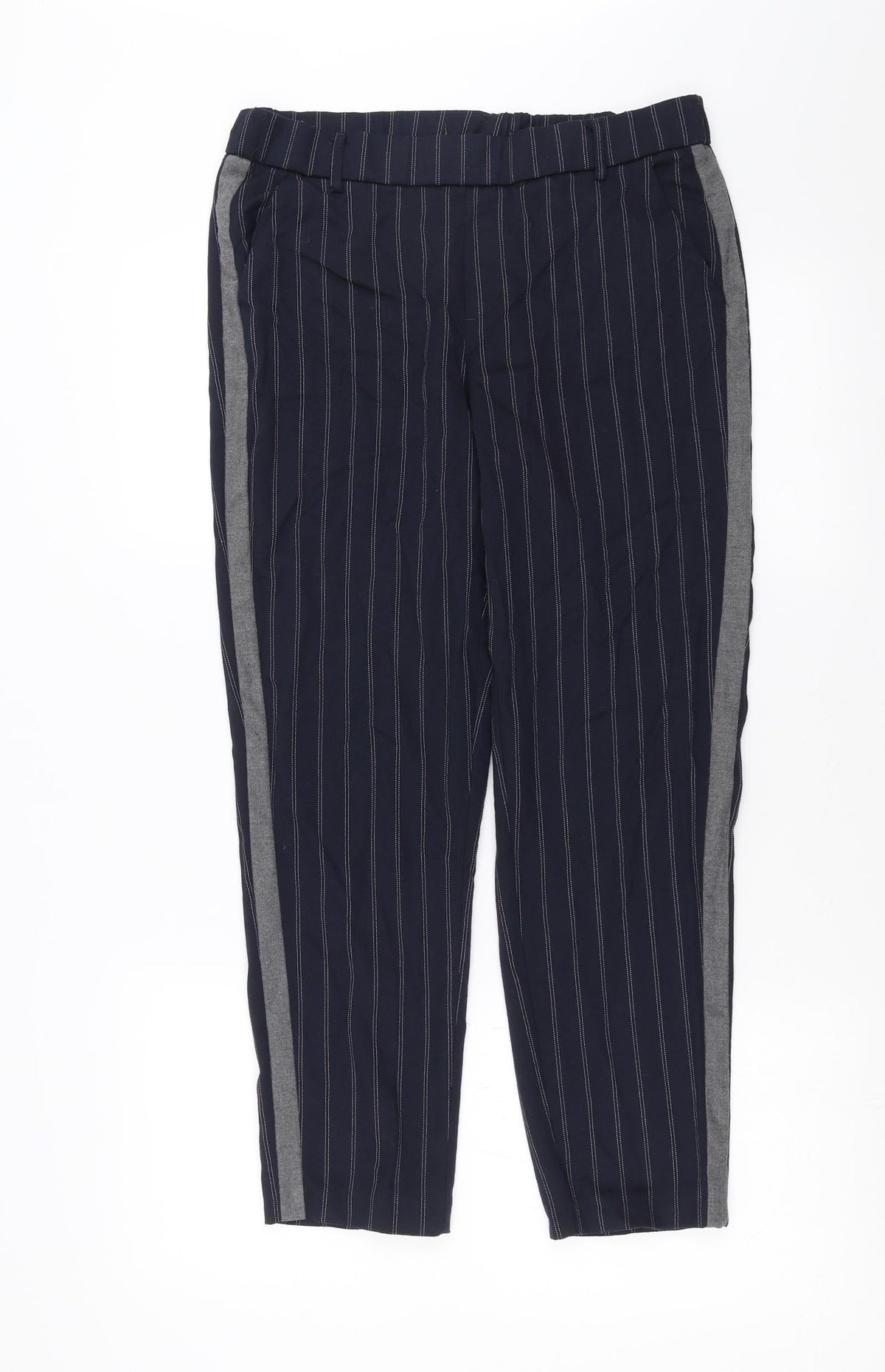 Preworn Womens Blue Striped  Trousers  Size 30 in L26 in