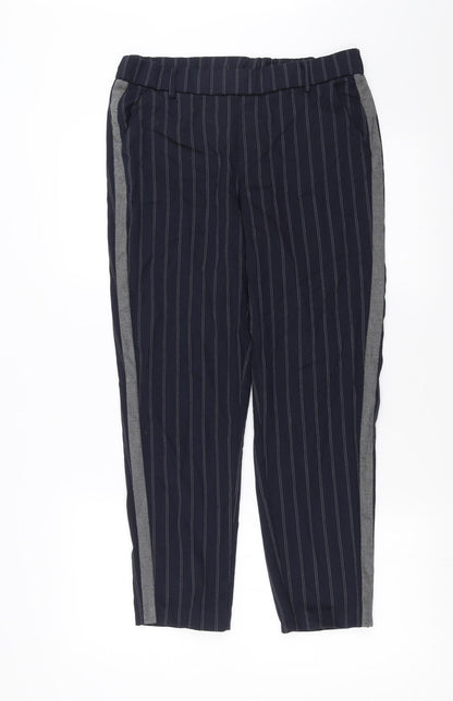 Preworn Womens Blue Striped  Trousers  Size 30 in L26 in
