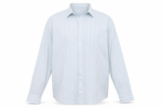 blue lake Mens Blue Striped   Button-Up Size 16