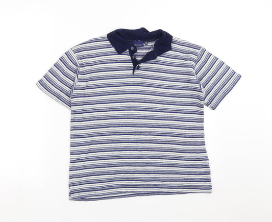 Debenhams Boys Blue Striped  Basic Polo Size 9-10 Years